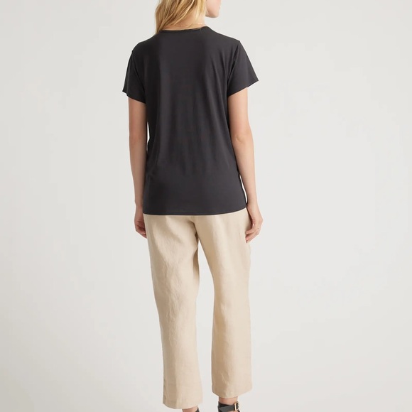 Quince Cotton Modal Maternity Crewneck Tee White Short Sleeve Size Large - Picture 5 of 7